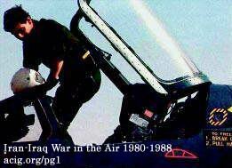 Pilot of an IrAF Mirage F.1EQ-5 fitting himself in the cockpit on the morning of 19 March 1988. (Authors’ collection)